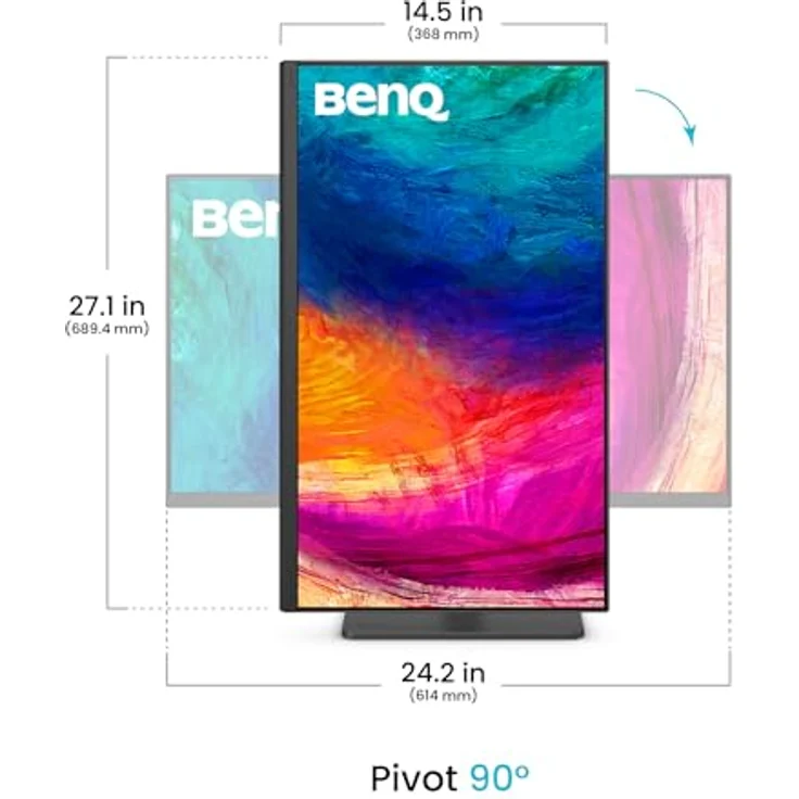BenQ PD2706QN, 27" QHD Monitor für Designer mit USB-C, Hardwarekalibrierung, KVM-Switch, Daisy Chain, Pantone-zertifiziert – Bild 4