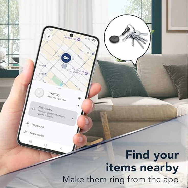 Cellularline Tracy Tag BTTRACYTAGANDROIDK, Bluetooth Tracker mit GPS-Ortung für Android, schwarz – Bild 4