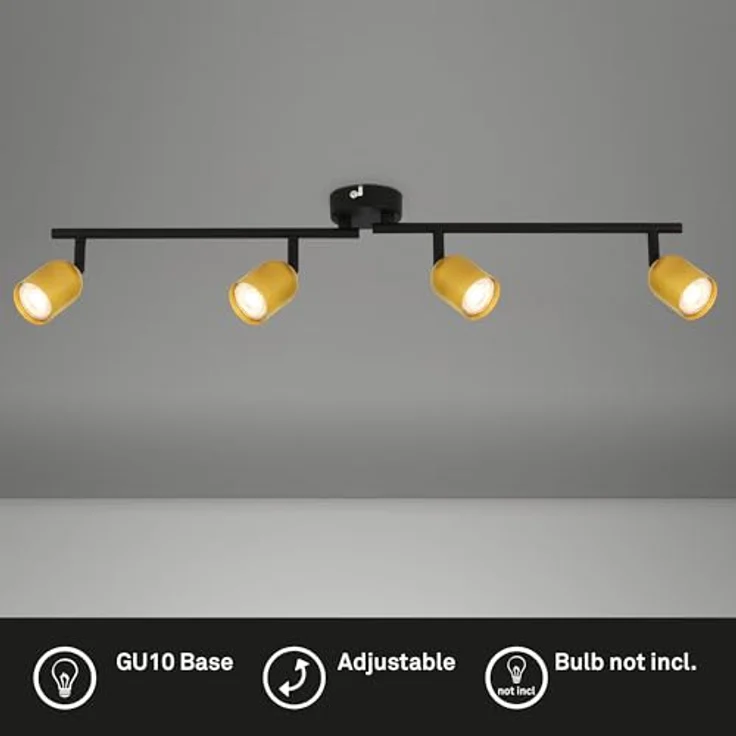 BRILONER Deckenlampe, 4-flammig, schwenkbar, Schwarz-Gold – Bild 2