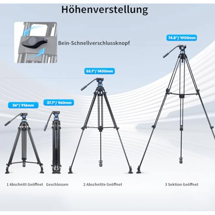 SIRUI AM-25S Einsteiger Videostativ mit Neigekopf – Bild 4
