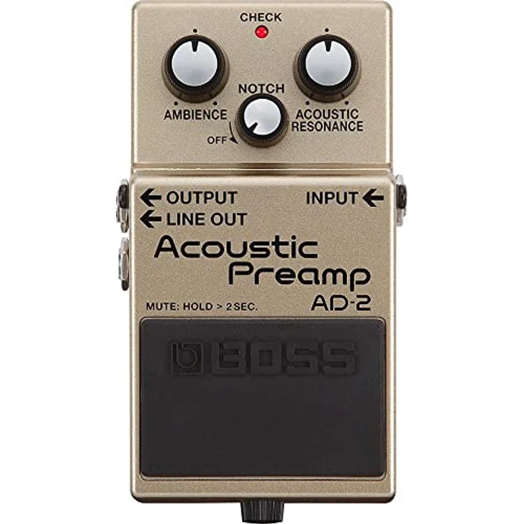 BOSS AD-2 Acoustic Preamp Gitarrenpedal, Elektroakustischer Gitarrenvorverstärker mit modernem BOSS Sound-Processing – Bild 1