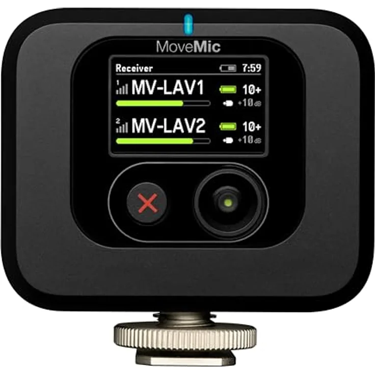 Shure MoveMic Empfänger - Kameraempfänger als Zubehörschuh für MoveMic Ansteckmikrofone, kompatibel mit den meisten DSLR-Kameras und Computern, ideal für mobile Content Creators (MV-R-Z6)