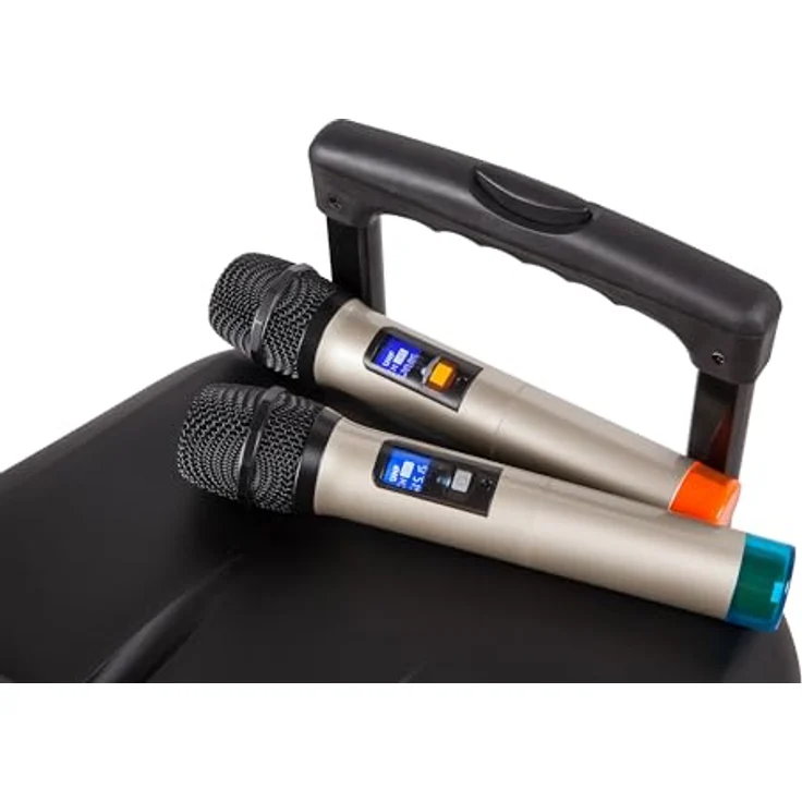 Kruger&Matz KM 1712, Aktive Lautsprecherbox mit Bluetooth, Karaoke-Funktion und integriertem Akku, Schwarz – Bild 8
