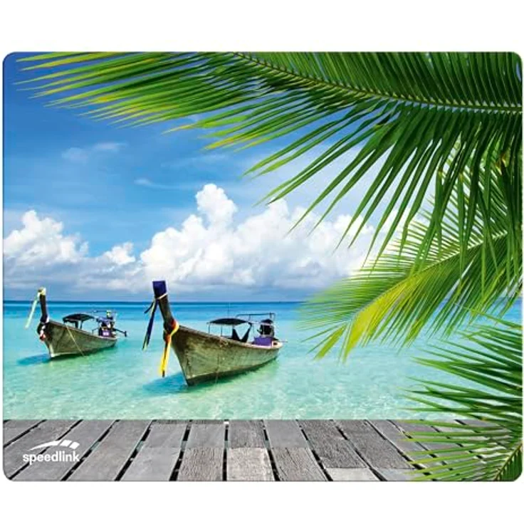 Speedlink SILK Mousepad - Mauspad mit weicher Textiloberfläche und antistatischer Wirkung, Maße: 23 x 19 x 0,2 cm, Paradise Edition – Bild 2