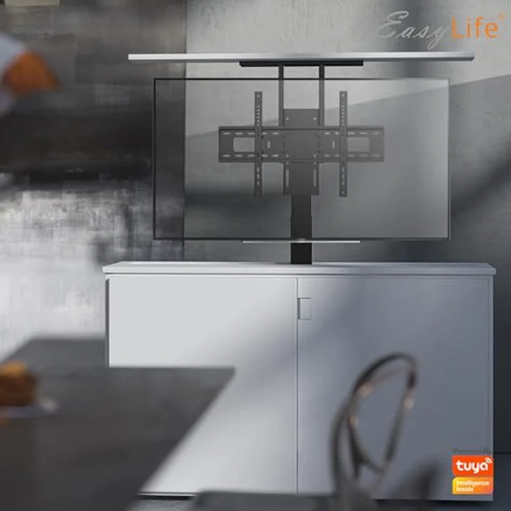 EasyLife EL-LM-SH65, motorisierter TV Lift/Bodenständer mit Fernbedienung für 37-65 Zoll, VESA bis 600x400, schwarz, WiFi-fähig, 2 Speicherpositionen – Bild 2