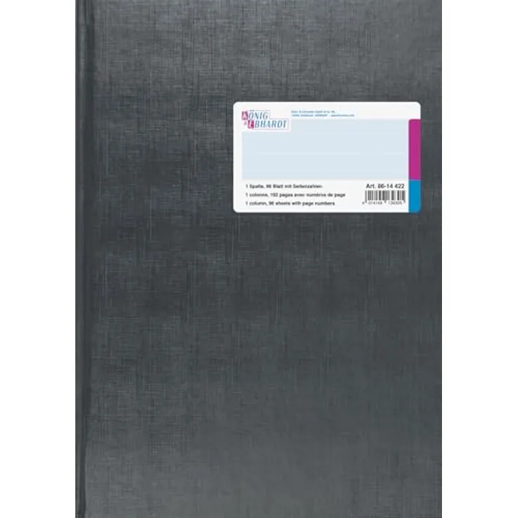 König & Ebhardt Notizbuch Spaltenbuch A4, 1 Spalte, 96 Blatt, Fadenheftung, hellblau