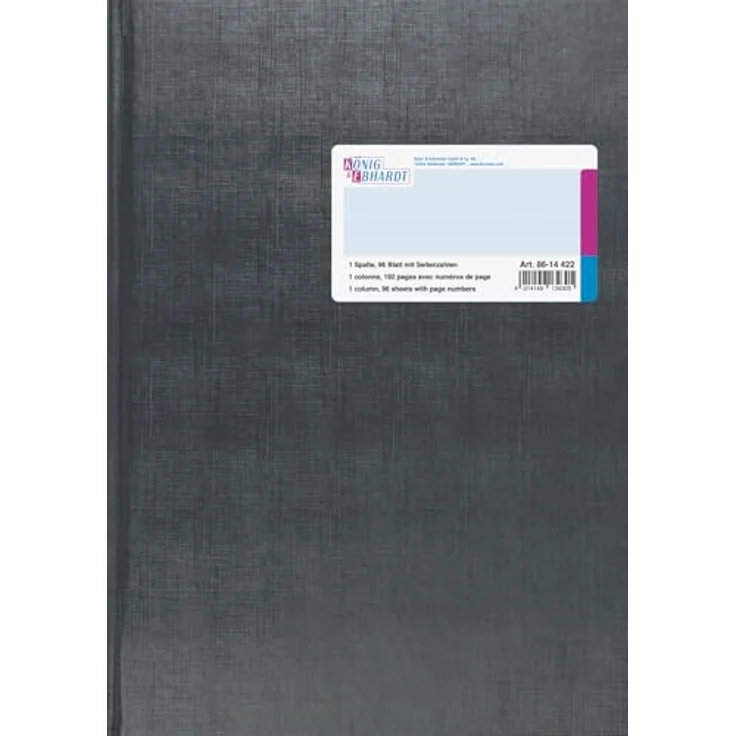 König & Ebhardt Notizbuch Spaltenbuch A4, 1 Spalte, 96 Blatt, Fadenheftung, hellblau – Bild 1