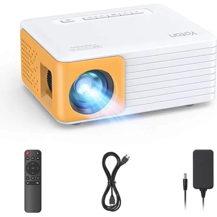YOTON Mini Beamer Handy, 2025 Neuer Y3 Tragbarer Projektor, Full HD Videoprojektor für Heimkino, 50% Zoom Outdoor Projector - Die Beste Wahl für Kinder
