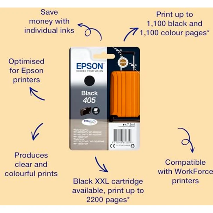 Epson 405 ''Koffer'' Tinte Single Pack Schwarz DURABrite Ultra – Bild 2