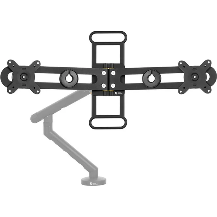 Bakker Elkhuizen BNEBUC BE Universal Crossbar, ergonomische Monitor Halterung für zwei Bildschirme, 35 Zoll, Schwarz, voll verstellbar