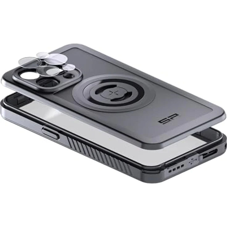 SP CONNECT Phone Case Xtreme kompatibel mit iPhone 13 Pro, Militärstandards zertifiziert, magnetische Befestigung, kabelloses Aufladen, wasserdicht (Schwarz) – Bild 5