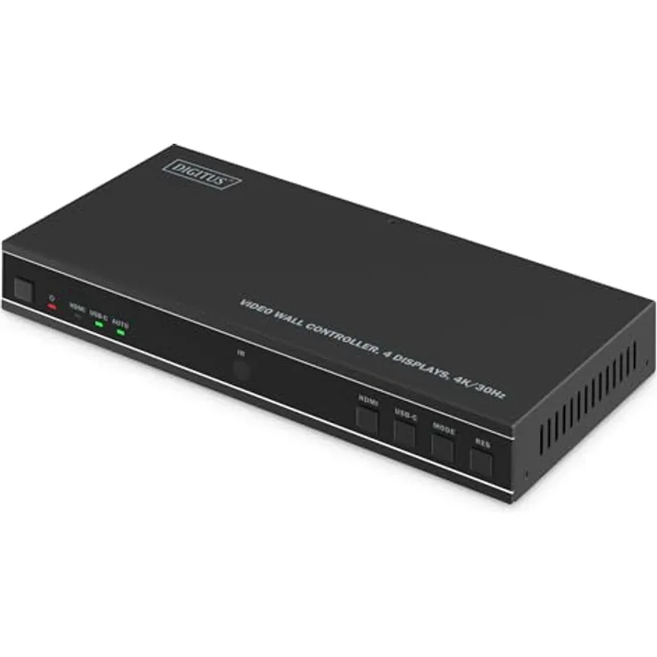 DIGITUS DS-55358 HDMI Video Wall Controller, UHD 4K 60Hz Eingangssignal, 4K 30Hz Output, 8 Display-Modi inkl. Fernbedienung