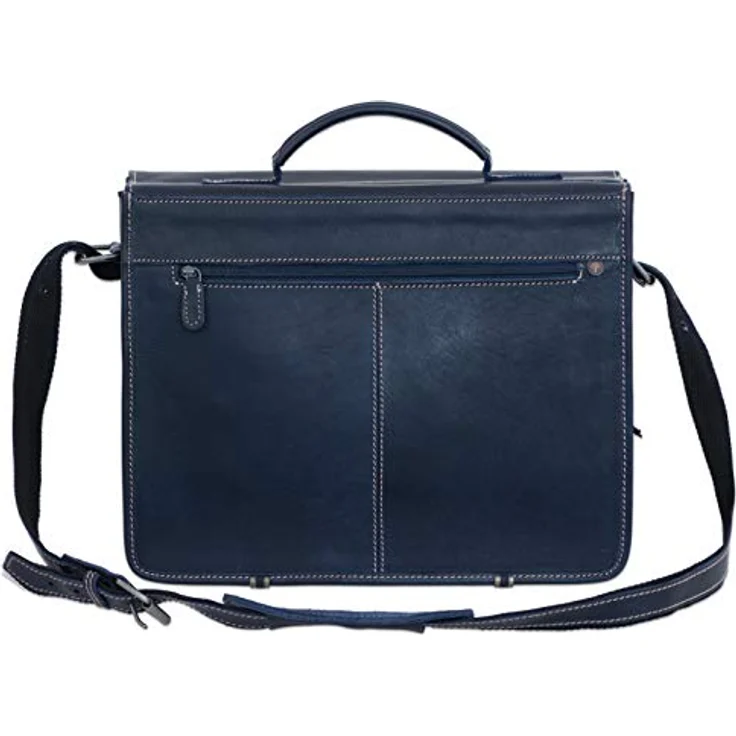 Greenburry Aktentasche Leder Schultasche XL Lehrertasche Tasche New Buffalo blau Damen Herren Schule Uni Arbeit – Bild 3