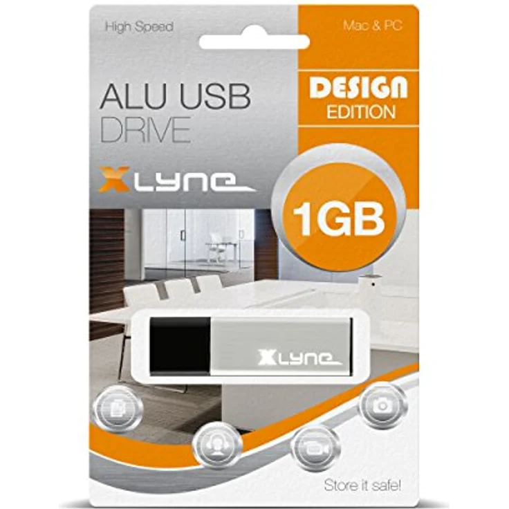 XLYNE 1GB USB-Stick 2.0 ALU High Speed, Design Flash Laufwerk – Bild 2