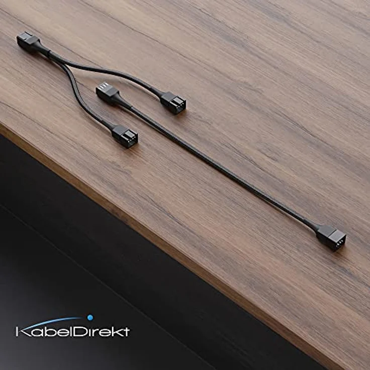 KabelDirekt - PWM Lüfter auf 2X PWM Lüfter Y-Kabel 15cm + PWM Lüfter Verlängerungskabel 30cm – Bild 7