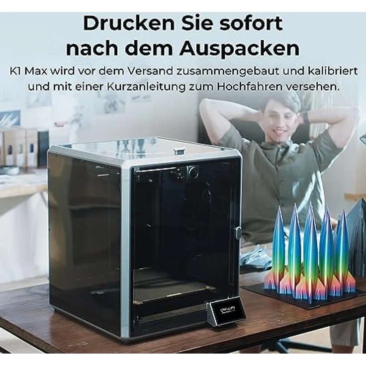 Creality K1 Max 3D Drucker, 600 mm/s Hochgeschwindigkeitsdruck, AI-Kamera, Automatische Nivellierung, KI-Lidar, EIN-Tasten-Selbsttest, 300 * 300 * 300mm Druckgröße – Bild 5