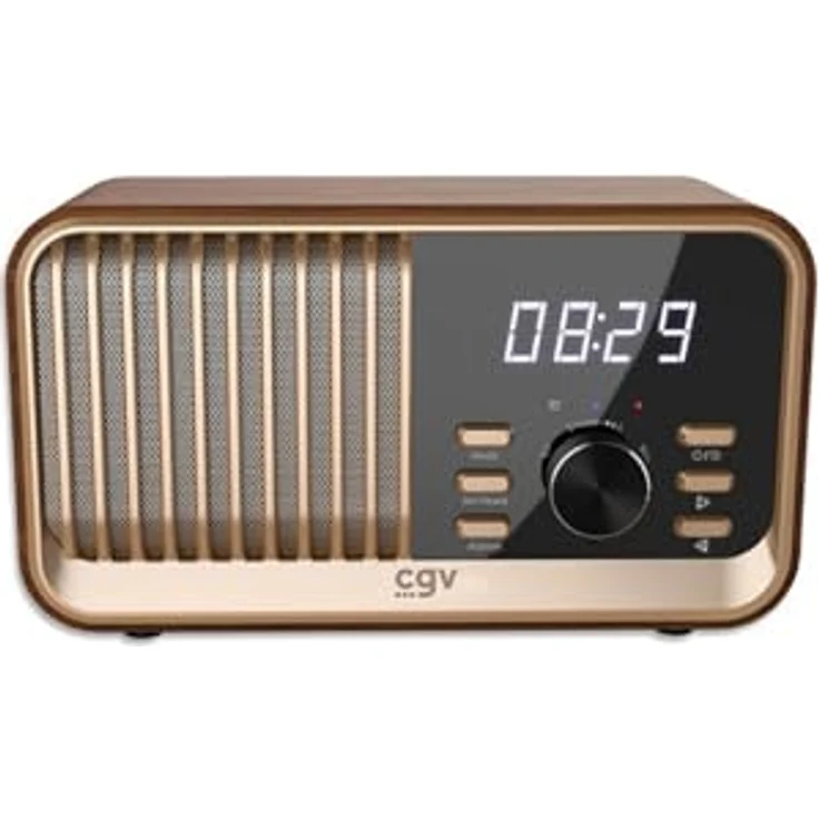 CGV BeBop FM, Tragbares Analogradio mit Bluetooth, Holzoptik, FM 87-108 MHz, MP3/WAV/WMA, 8 W, USB 2.0, Lithium-Ionen-Akku – Bild 2
