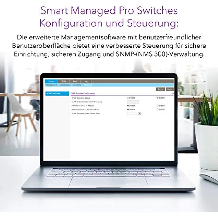 Netgear GS110TP 10-Port Gigabit Ethernet LAN PoE Switch Smart Managed Pro (8x PoE+ 55W, 2x 1G-SFP, flexibles Management lokal oder Remote per Insight Cloud, lüfterlos, mit ProSAFE Lifetime-) – Bild 3