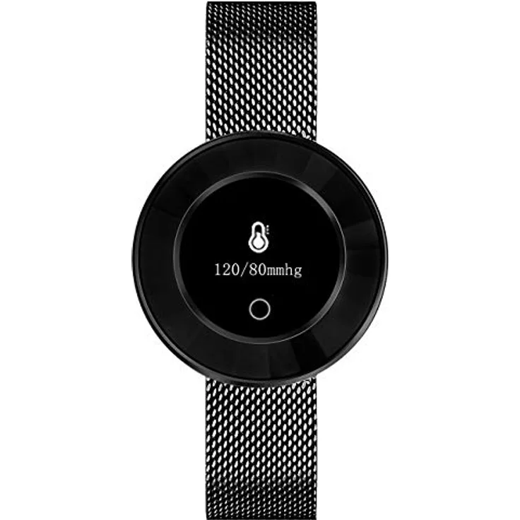 Fitnesstracker für Damen mit Herzfrequenz Blutdruck Sauerstoff Schrittzähler Smartwatch Armband Uhr Schwarz - 9705-7