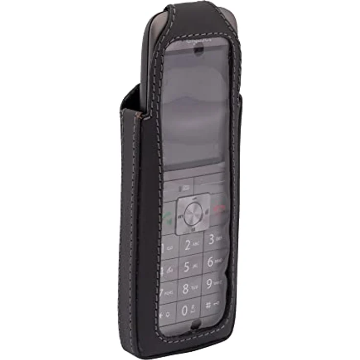 JT Berlin Ledertasche für das Gigaset CL660 Serie (CL660HX / CL660 / CL660A / CL690 / C630a) - schwarz [Telefontasche aus Echtleder I In 8-Stufen drehbarer Gürtelclip I Handmade in Europe] – Bild 2