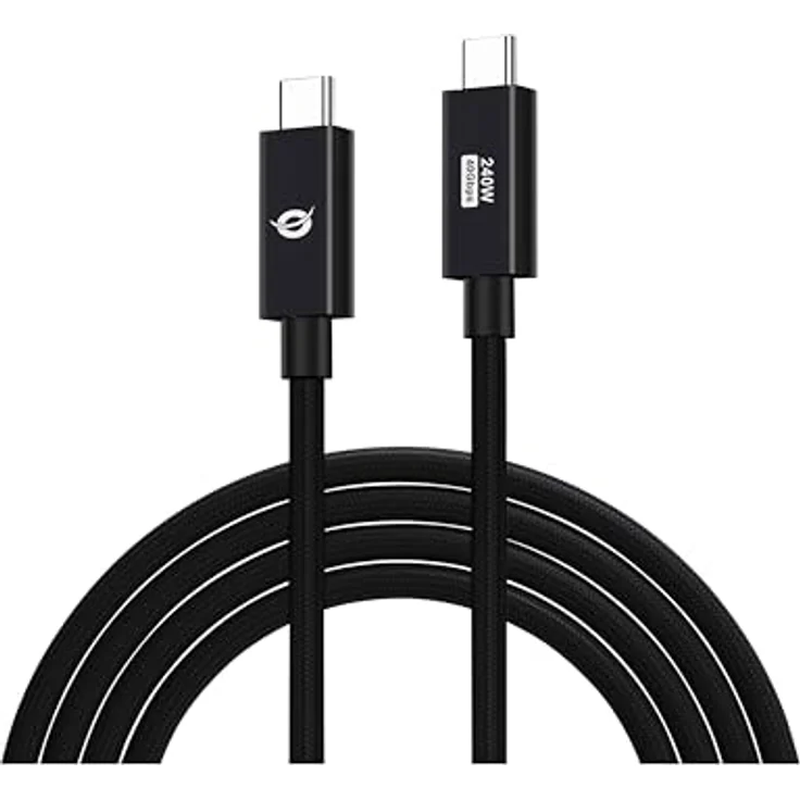 Conceptronic ETTA04B20, USB-C 4.0 Kabel, 2m Länge, 40 Gbit/s, 5A, schwarz – Bild 2