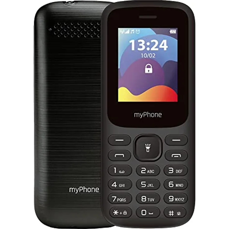 MP myPhone Fusion Tastentelefon, große Tasten, Farbdisplay 1,77", Akku 600 mAh, Fackel, Radio, Dual-Sim, bluetooth, Mobiltelefon für Senioren, beleuchtete Tasten, Schwarz, tastenhandy, seniorentelefon