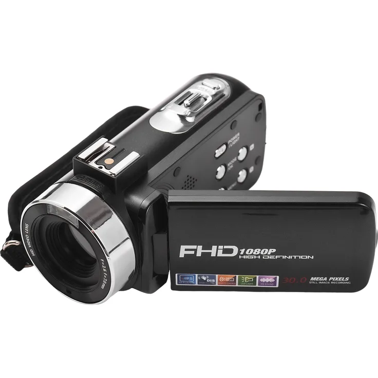 Lixada 1080P FHD-Camcorder, 30 MP mit 18-fachem Digitalzoom, 3,0-Zoll-Bildschirm, Autofokus, Gesichtserkennung, Anti-Verwacklung, 2 Batterien + Fernbedienung für YouTube-Vlogging