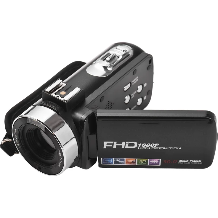Lixada 1080P FHD-Camcorder, 30 MP mit 18-fachem Digitalzoom, 3,0-Zoll-Bildschirm, Autofokus, Gesichtserkennung, Anti-Verwacklung, 2 Batterien + Fernbedienung für YouTube-Vlogging