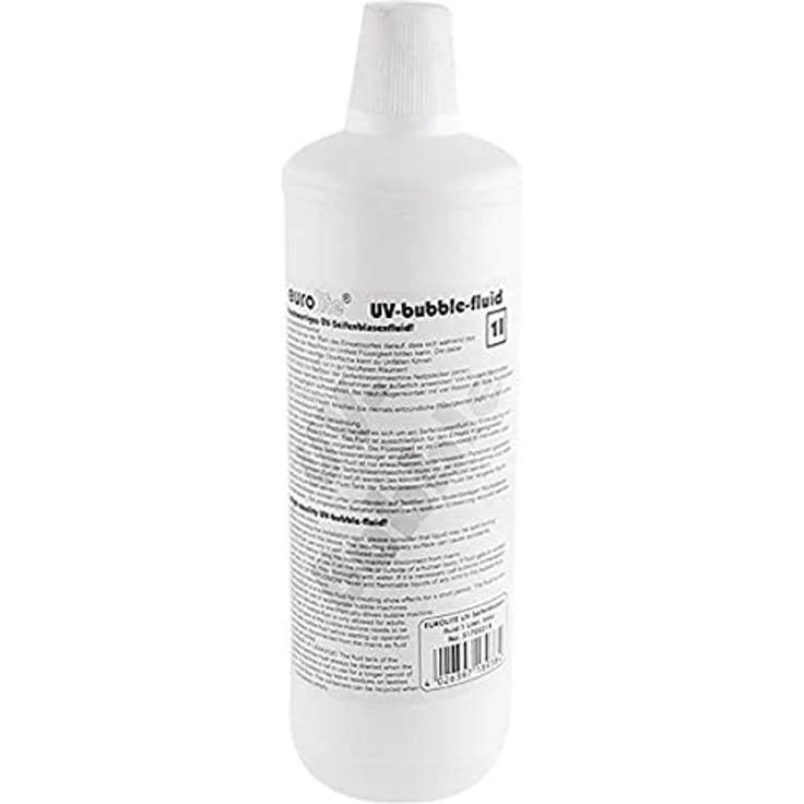 Eurolite UV-Seifenblasenfluid 1l blau | UV-aktive Seifenblasen | Bei UV-Licht beginnen die Seifenblasen bläulich zu leuchten | Made in Germany – Bild 1