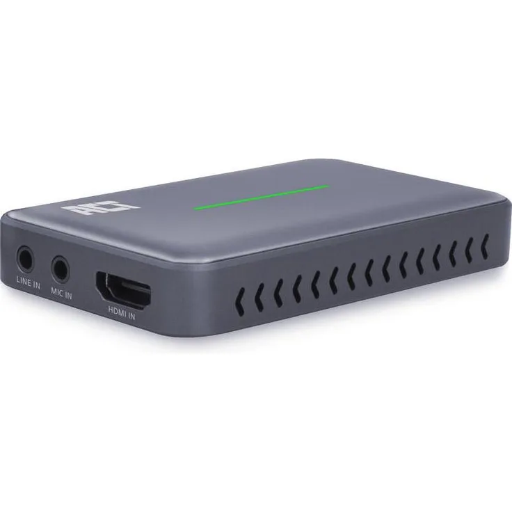 ACT AC7600 USB-C Video Capture Card, HDMI 4K@60Hz Passthrough, 4K@30Hz Capture für Mac und PC, Game Recorder, Schwarz