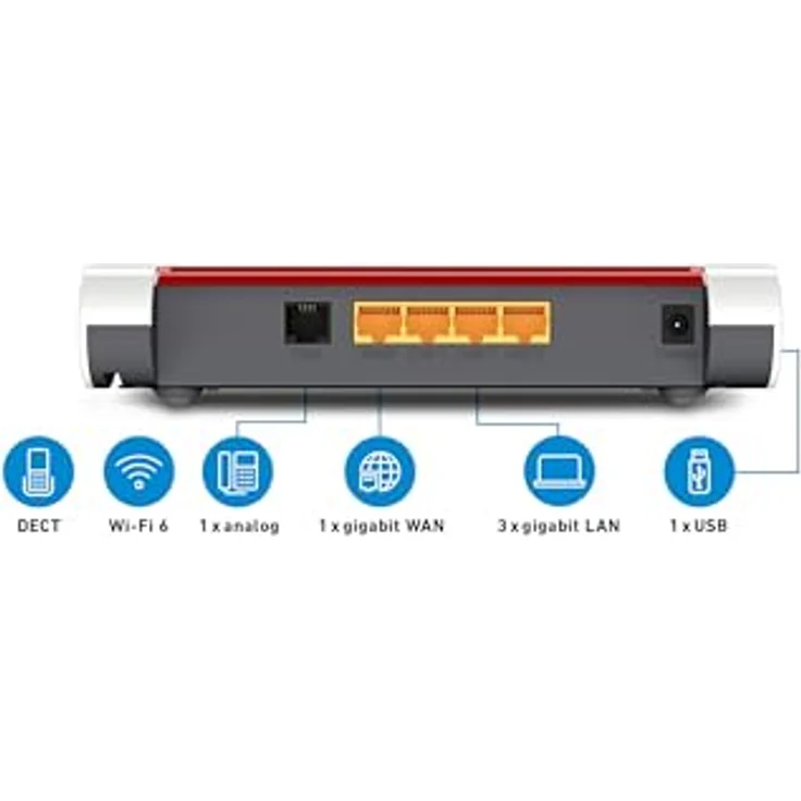AVM Fritz!Box 4050 WLAN 6 Dual Band Router bis zu 3.000 Mbit/s, für Operator und ONT Modem 1x Wan Gb, 3X LAN Gb, 1x USB, Access Point, Mesh, DECT, Medienserver, VPN, VOIP, blau – Bild 3