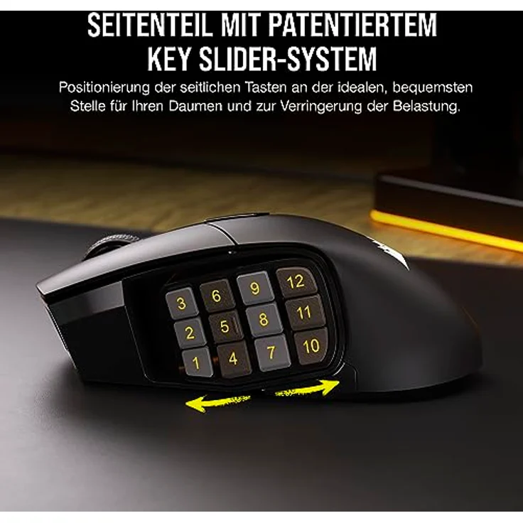 Corsair Scimitar Elite RGB Wireless MMO Gaming Mouse - 26.000 DPI - 16 Programmierbare Tasten - Bis zu 150 Stunden Akkulaufzeit - iCUE-Kompatibel - Schwarz – Bild 4