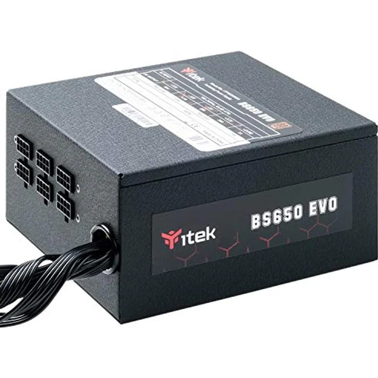 iTek BS650 EVO, 650 W Netzteil mit 80 Plus Bronze Effizienz, halbmodular, HDB Lüfter 12 cm, aktiver PFC-Schutz – Bild 1