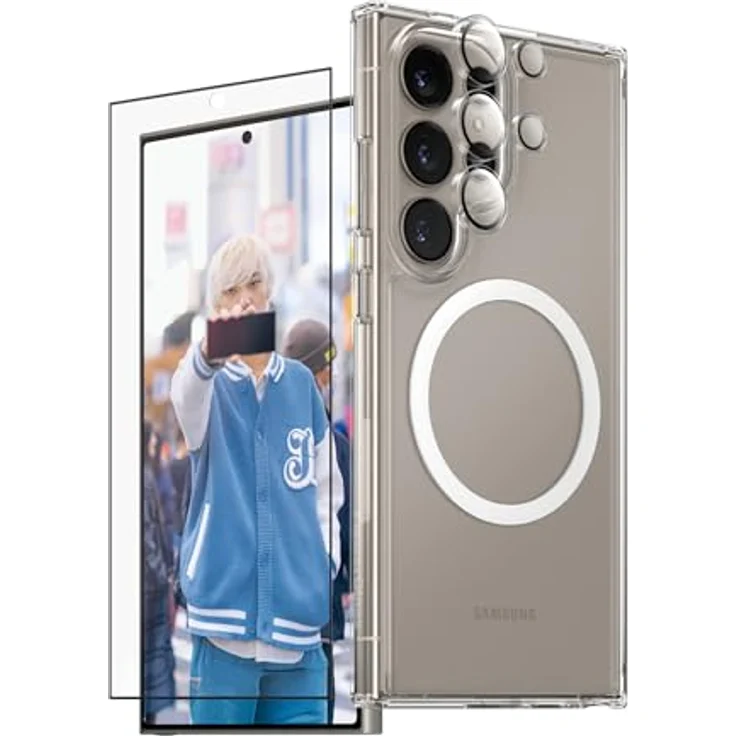 PanzerGlass CARE by Flagship 3-in-1 Set für Samsung Galaxy S25 Ultra, Displayschutzfolie mit EasyAligner, transparent, umweltfreundlich – Bild 1