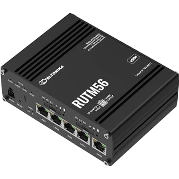 Teltonika RUTM56, leistungsstarker Router mit 5G/4G Unterstützung, Dual-Band Wi-Fi 5 und 4-Port-Switch, Schwarz – Bild 3