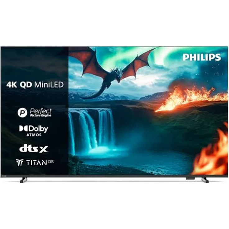 Philips 75MLED810, 75 Zoll Mini LED 4K Smart TV mit P5 Perfect Picture Engine, Titan OS, Dolby Vision und Dolby Atmos Sound