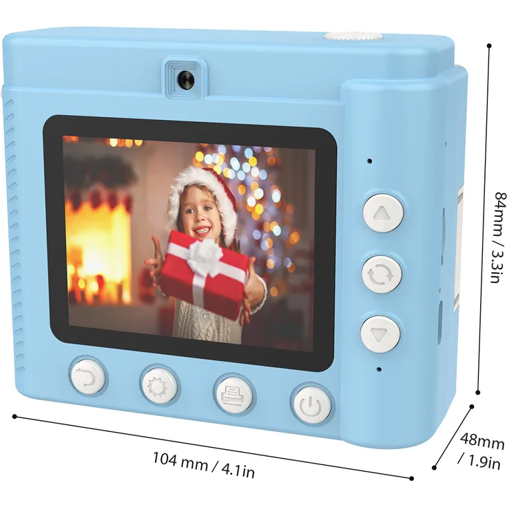 KKmoon Sofortbildkamera für Kinder, Digitalkamera mit 1080P Video, 2,8 Zoll IPS-Bildschirm, eingebautem Akku, rosa/blau, mit 32 GB TF-Karte und 3 Rollen Thermodruckpapier