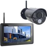 ELRO CZ40RIPS Kabelloses Überwachungssystem, Full-HD 1080p Kamera mit Nachtsicht, 7'' Monitor & App, IP65 - Sicherheitssystem in Full-HD Qualität