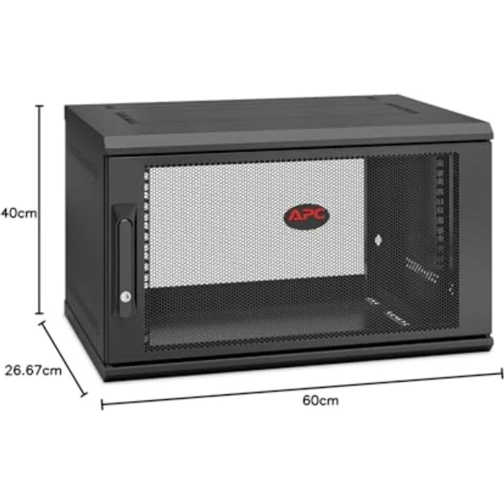 APC Wandschrank AR106SH4, 19 Zoll Rack, 6 HE, Serverschrank, schwarz, mit integrierter Belüftung und 5 Jahren Garantie – Bild 6
