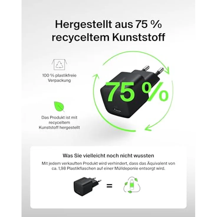 Belkin tragbares Ladegerät, 4-in-1-Power-Paket mit 20.000 mAh Power Bank, 25 W USB-C-Ladeblock, 60 W USB-C-Kabel und Reisetasche – schnelles Laden für mehrere Geräte, kompaktes Design – Bild 10