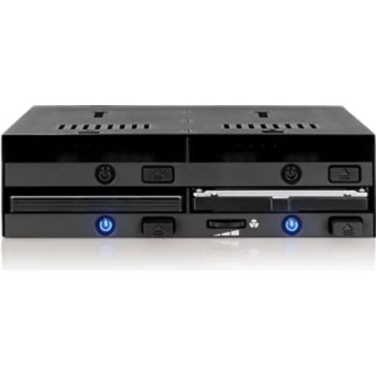 ICY DOCK flexiDOCK MB014SP-B R1, Trägerloses Internes Hot Swap Dock für 4X 2,5 Zoll SATA/SAS SSD/HDD in 1x 5,25 Zoll Schacht mit Auswurftasten, blauer LED – Bild 2