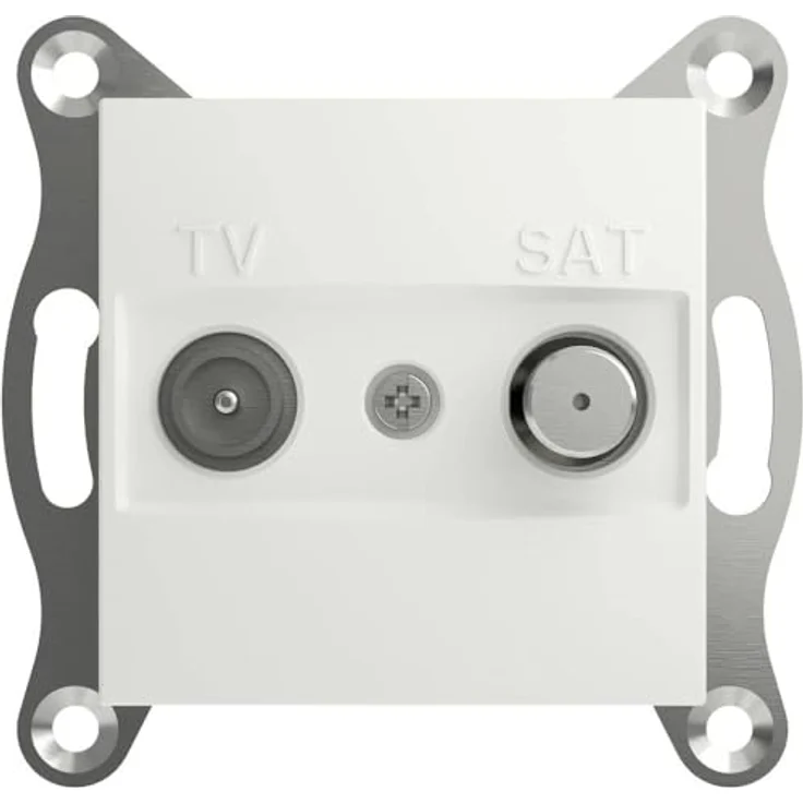 Schneider Electric Asfora EPH3470121D TV-SAT-Enddose 1dB, IEC+F, 2 Ausgänge, Unterputzeinsatz, weiß – Bild 2