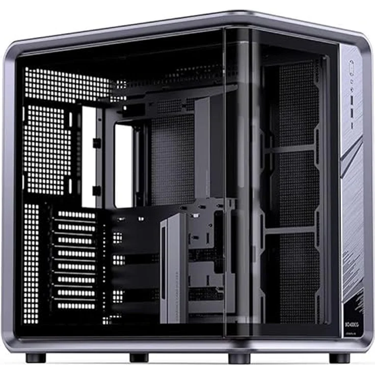 Jonsplus BO400CG PC-Gehäuse, Midi-Tower ATX mit Tempered Glass, Curved Design, gunmetal grey – Bild 1