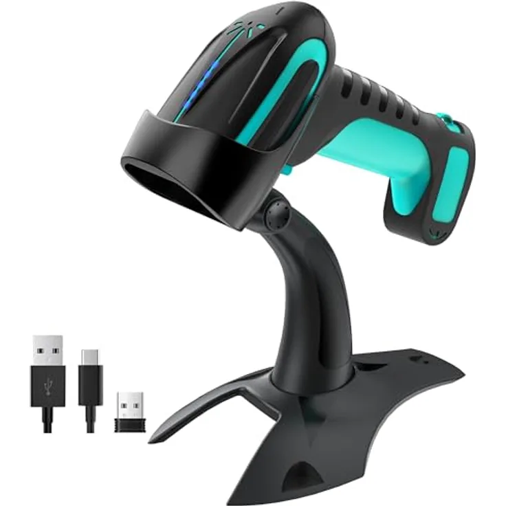 Tera Pro 3 in 1 Barcodescanner 1D/2D QR, kabellos Bluetooth & USB-C, 2500mAh Akku, exzellente Fallfestigkeit IP66, blau