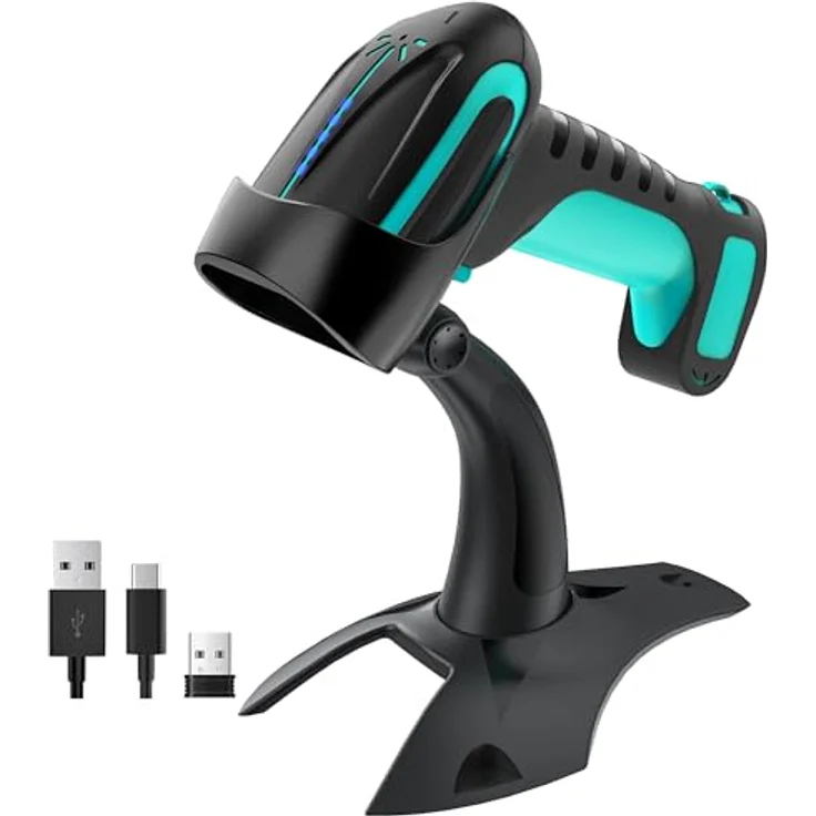 Tera Pro 3 in 1 Barcodescanner 1D/2D QR, kabellos Bluetooth & USB-C, 2500mAh Akku, exzellente Fallfestigkeit IP66, blau – Bild 1
