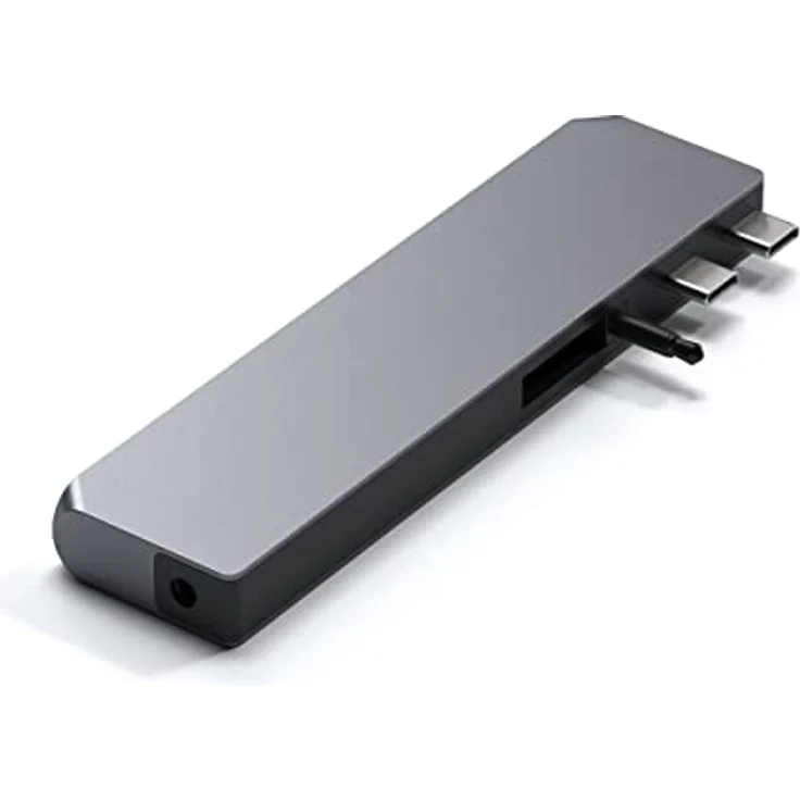 SATECHI USB-C Hub Multiport Adapter Pro Hub Max – USB4, USB-A Daten, USB-C Daten, Gigabit Ethernet, SD/Micro SD Port und Audio Jack – Für M2/ M1 MacBook Pro/Air (Space Grau) – Bild 4