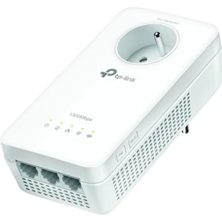 TP-Link Powerline Av1300 Wi-Fi Einzel, PowerLAN-Adapter mit Gigabit Ethernet, weiß