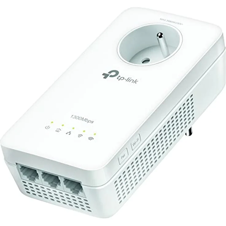 TP-Link Powerline Av1300 Wi-Fi Einzel, PowerLAN-Adapter mit Gigabit Ethernet, weiß – Bild 1