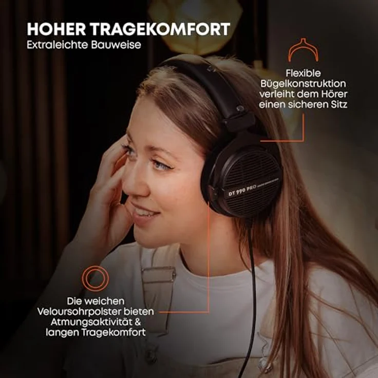beyerdynamic DT 990 PRO 80 OHM - Offener Studio DJ-Kopfhörer (hören) – Bild 6