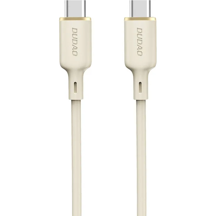 Dudao L7SCC USB-C zu USB-C Kabel 100W, 2m, beige, Silikon, Schnellladung